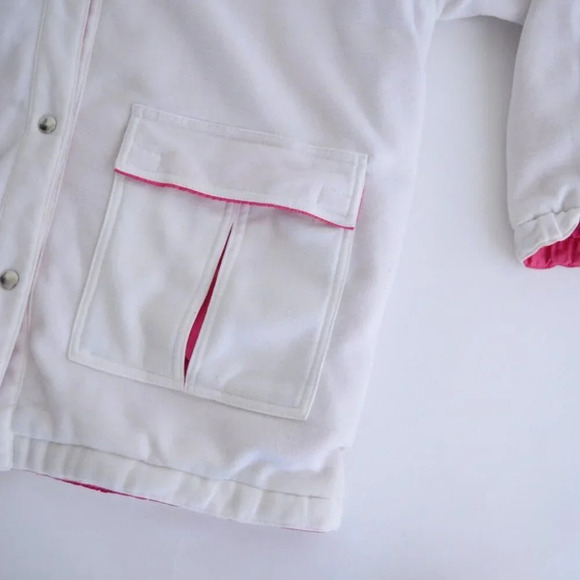 Vintage Dani Colby Pink or White Reversible Button Up Lightweight Jacket 1X - Picture 7 of 16